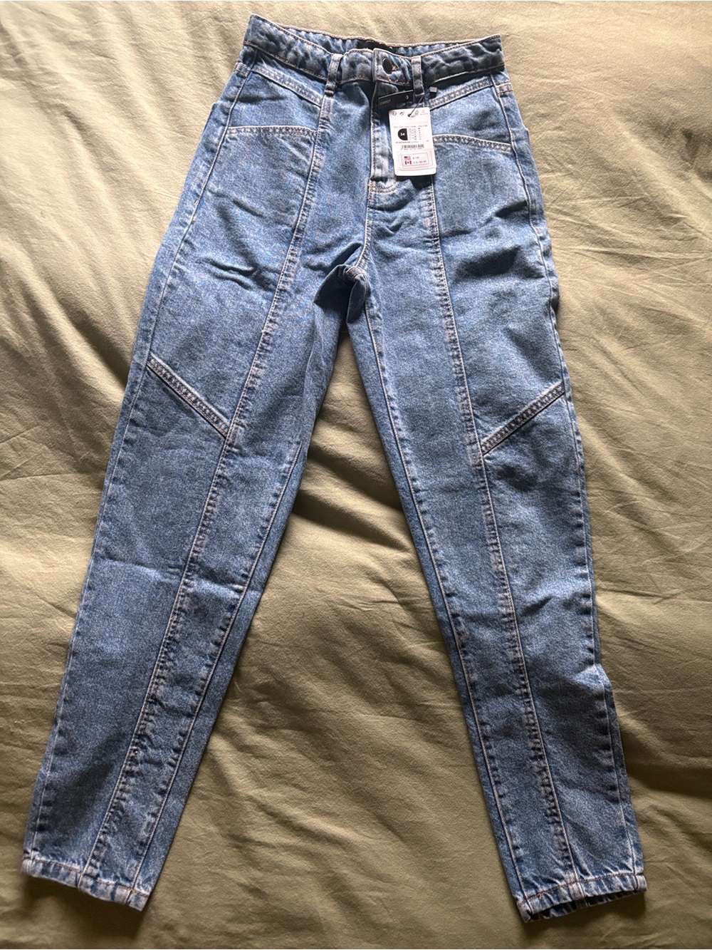 NWT Desigual High Waist Carrot Fit Seamed Jeans Medium Wash Size 6 / 34 (2/2)
